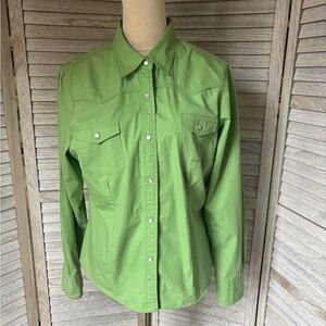 Vintage Roper Women’s Western, Pearl snap buttons, Size LG, Green Apple, Lime